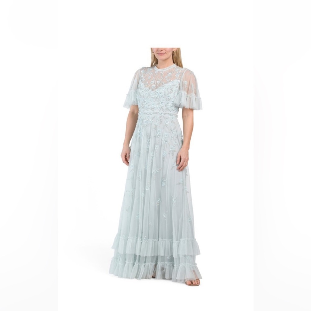 Mac Duggal Light Blue Gown LIKE NEW